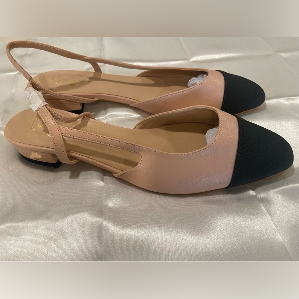 Elegant beige and Black Women's Flats